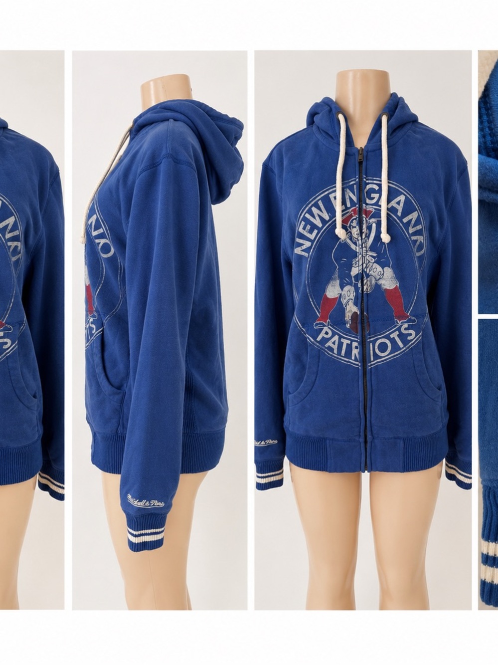 Mitchell & Ness Blue New England Patriots Zip Hoodie